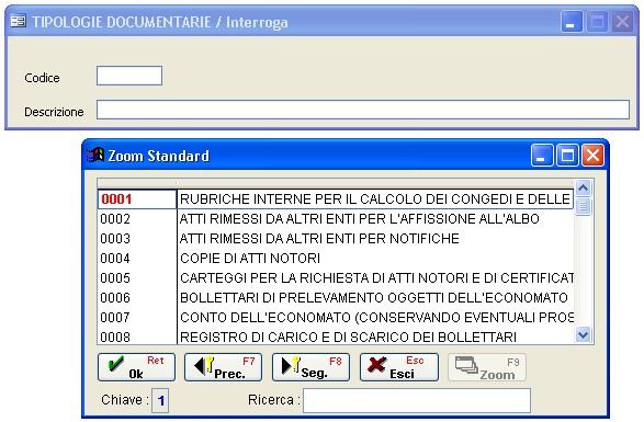 tabella tipologie documentarie